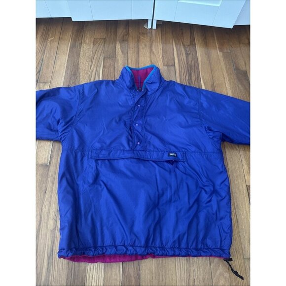 Vintage 90s Patagonia Glissade Reversible Synchilla Jacket Purple/ Green Size L - Picture 2 of 7